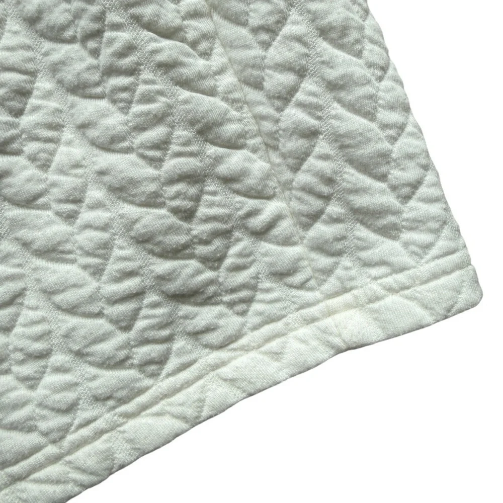 Janie & Jack Mini Skirt Girls Ivory Quilted Chevron Textured Lined Elastic 12